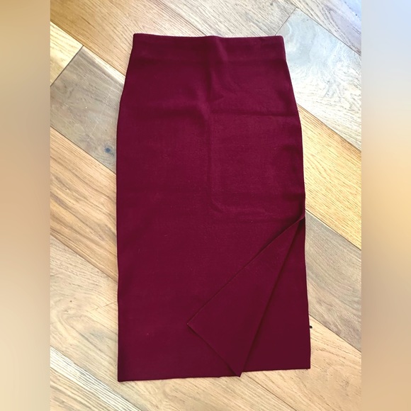 EXPRESS Stretch Knit Midi Pencil Skirt - Picture 2 of 3